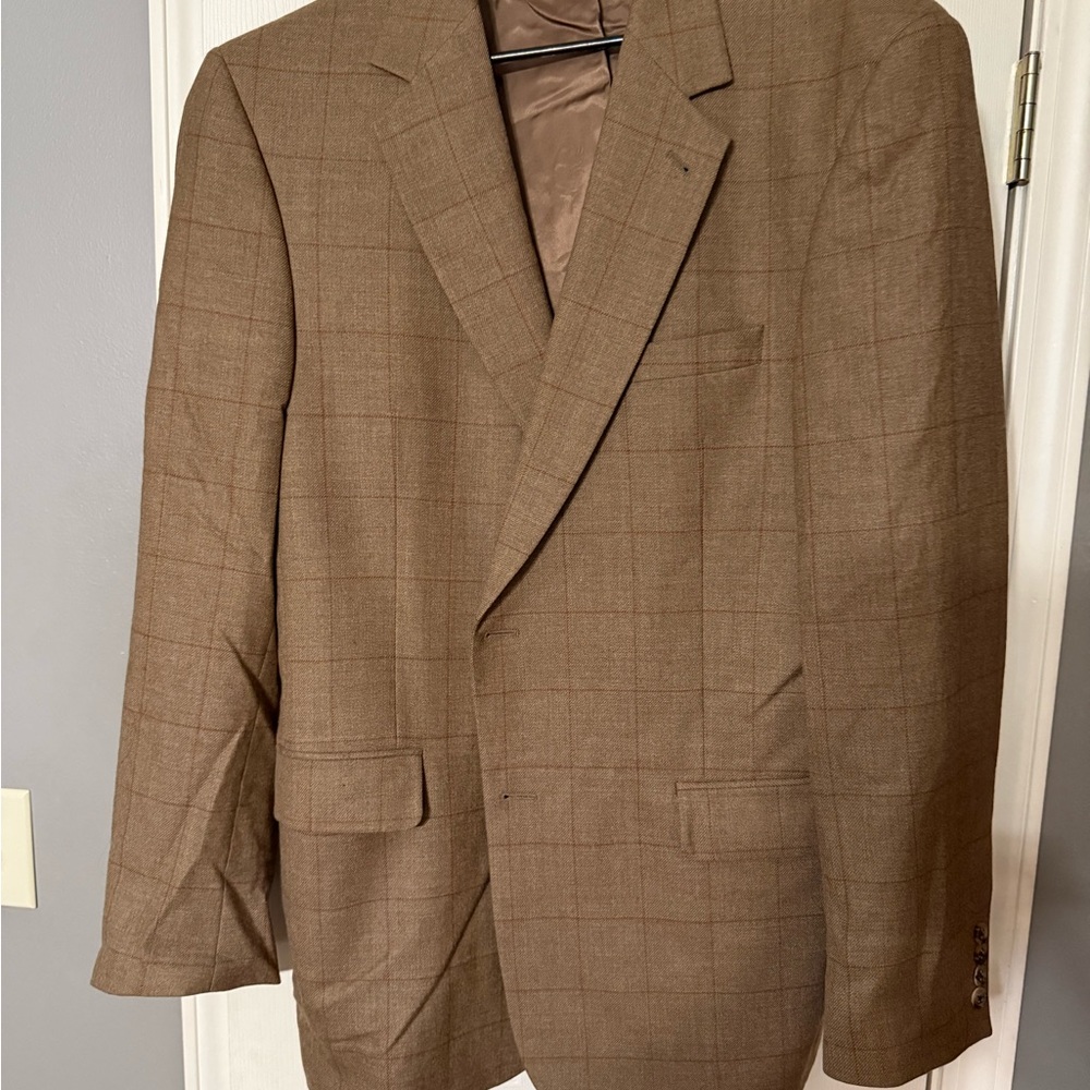 Men's Tan window pane Sportcoat